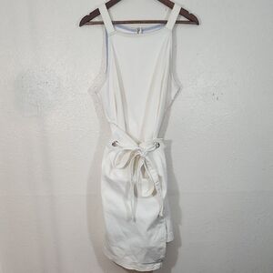 HOLDING HORSES Anthro White Denim Regatta Wrap Dress Size 12